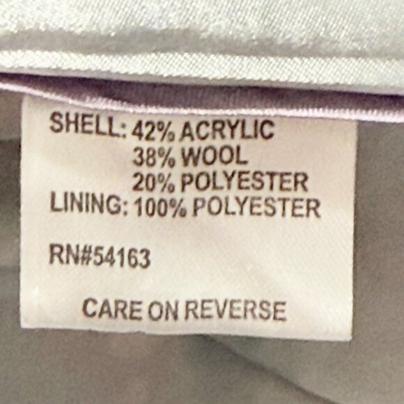 Calvin Klein Women's Linen Blend Dark Grey Textured Belted Pea Coat Size Small - Picture 8 of 10